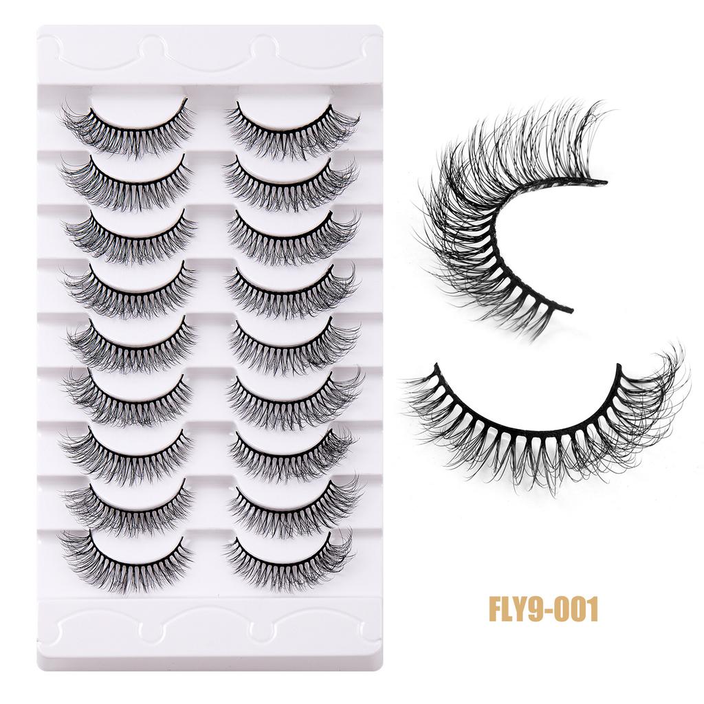 9 Pairs Of Imitation Mink Thick False Eyelashes Daily Natural Eyelashes Simulation Curled Eyelashes