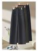 2025 Autumn/Winter Women's Slimming Stylish Wool Wide-Leg Cropped Pants