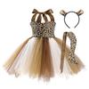 Girl Animal Dress Cosplay Giraffe Tiger Halloween Costume Kids Set Outfit