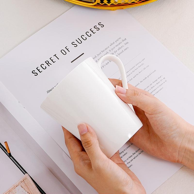 380ML, pure white bone china mug coffee, porcelain gargle cup, for drinks, ceramic mug, thermo cup for coffee, nespresso cup