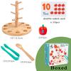 Baby Montessori Digital Apple Tree Education Wooden Toys Children Learn Digital Clip Beads Skills Training Early Education Game