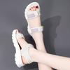 Sommer Damensandalen mit dicker Sohle Damenmode Leichte Klettverschluss Outdoor Freizeitsandalen Strandschuhe Hausschuhe für Mädchen