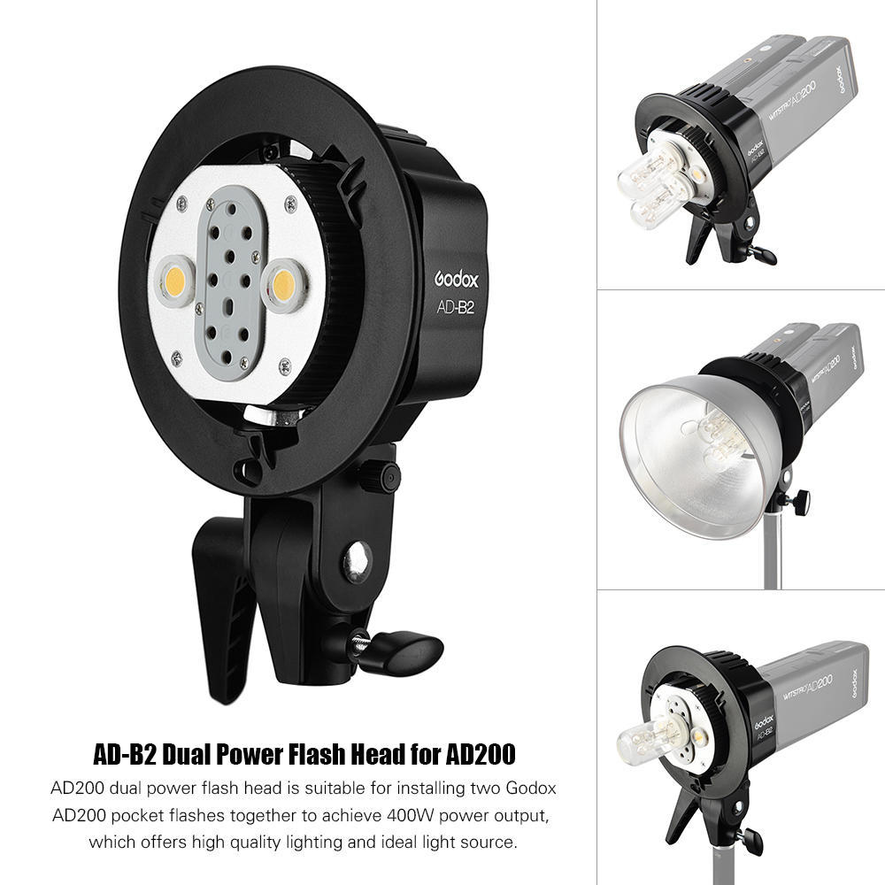 Godox WITSTRO AD-B2 AD200 Dual Power Blitzkopf Bowens Halterung für Blitz