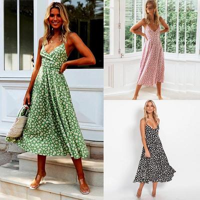 2023 Bohemian Print Strandkleid - Damen Sexy Frühling/Sommer Strapsstil