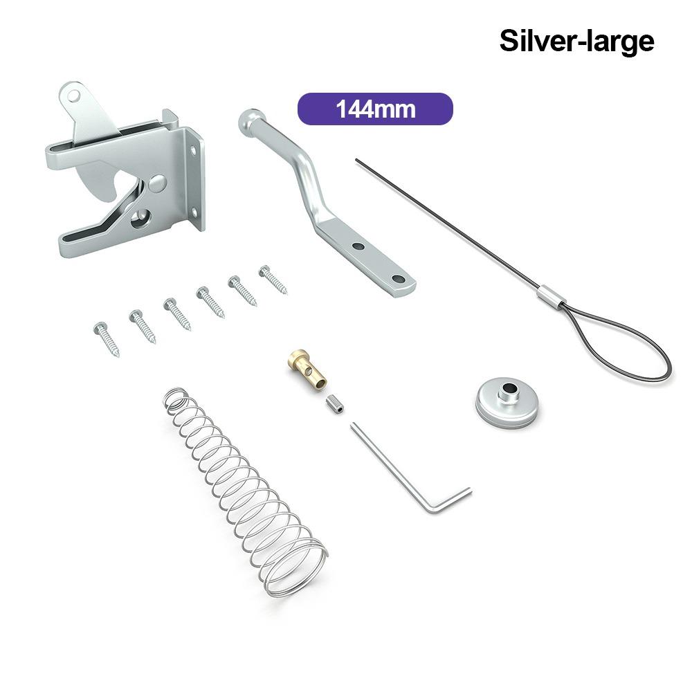 Metal Self-Locking Gate Latch Heavy Duty Spring Cable Pull Fence Gate Latch with Bolt Automatic Slam Catch