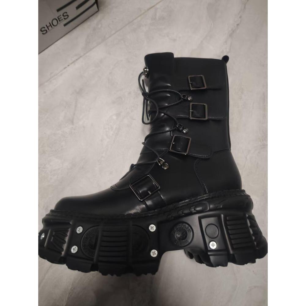 

Женские ботинки на платформе Spice Girls Металл Рок Мотоциклетные Жареные Уличные Полусапоги Мужские 44