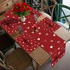 4/6pcs Set Valentine'S Day Red Background with White Hearts And Love Pattern Placemats Suitable for Home Kitchen, Dining Room, Party