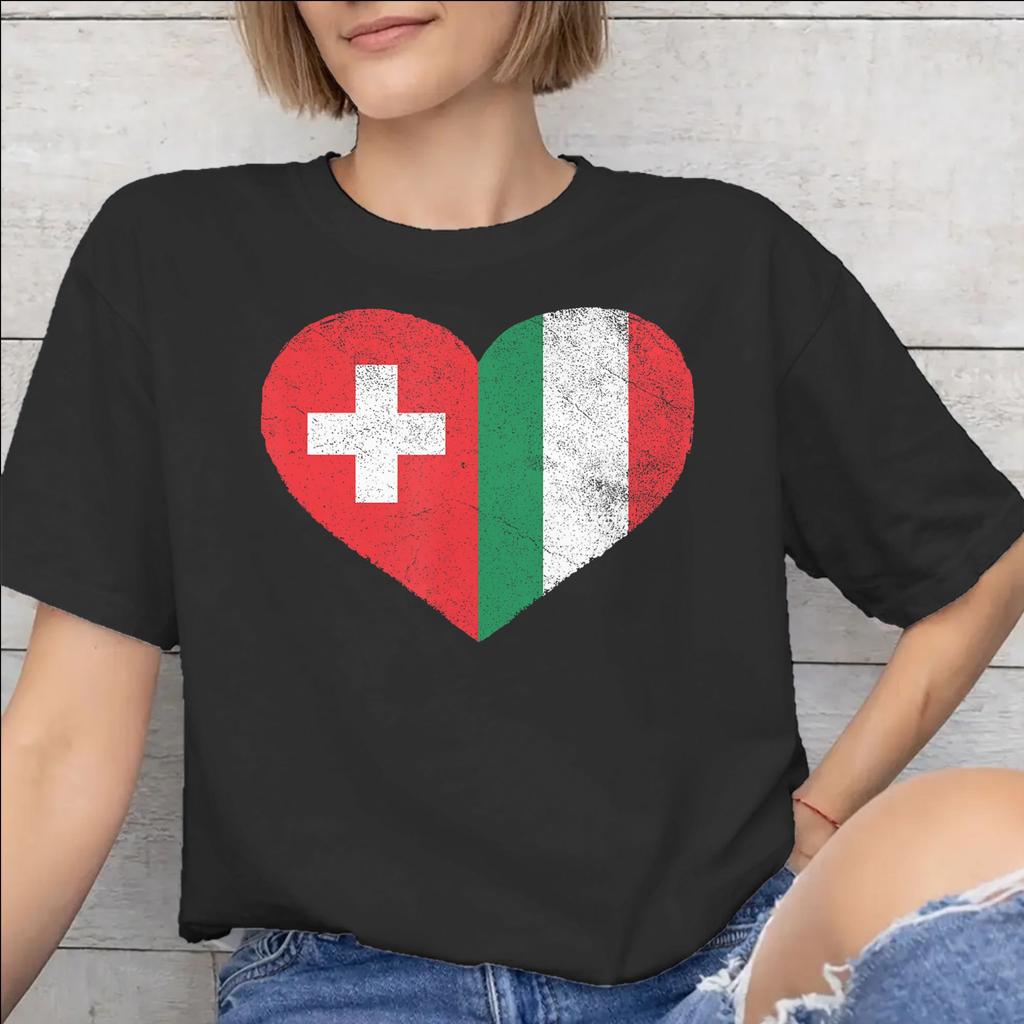 Swiss Switzerland Flag Accessories Unisex T Shirt Pure Cotton Tee Graphic Printed Tshirt Clothing