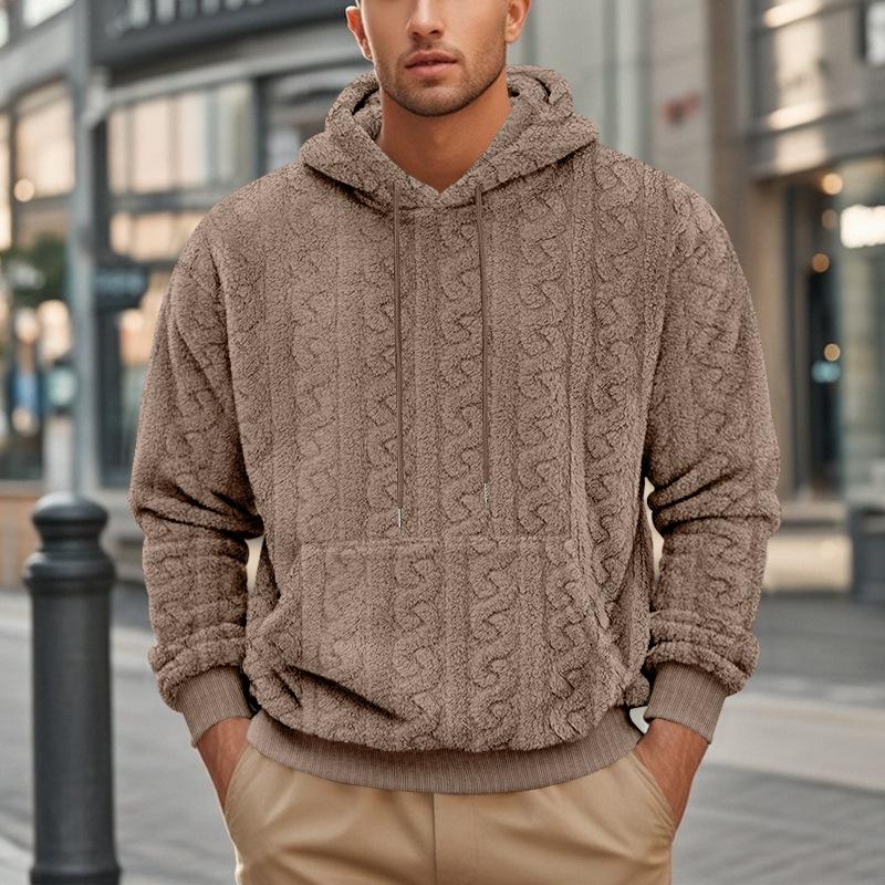 Autumn Winter New Fashion Men's American Style Solid Color Long Sleeve Hooded Pullovers Sweatshirts Male Hoodies Clothes