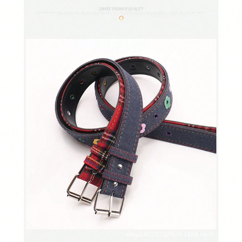 Cute flower belt female street versatile fashion dopamine student jeans trend waist belt