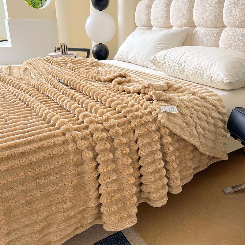 Nordic Faux Rabbit Fur Blanket Summer Thin Air Conditioner Blanket for Kids