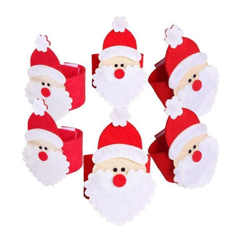 4PCS/Lot Handmade Christmas Santa Napkin Rings for Case Napkin Holders Home Party Dinner Table Ornaments Supplies top sale