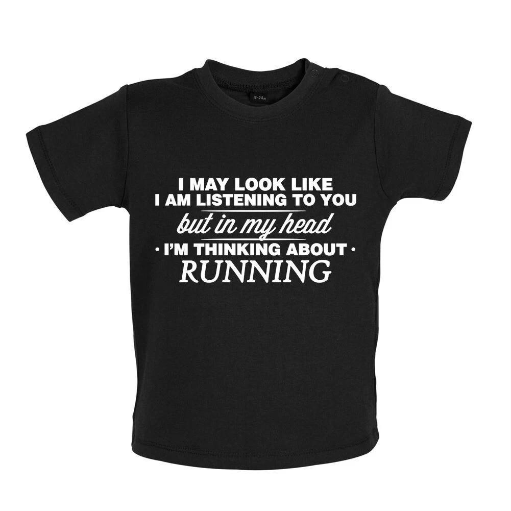 

My Head I m Running - Baby T-Shirt / Babygrow - Runner Marathon Half 10K 5K 110