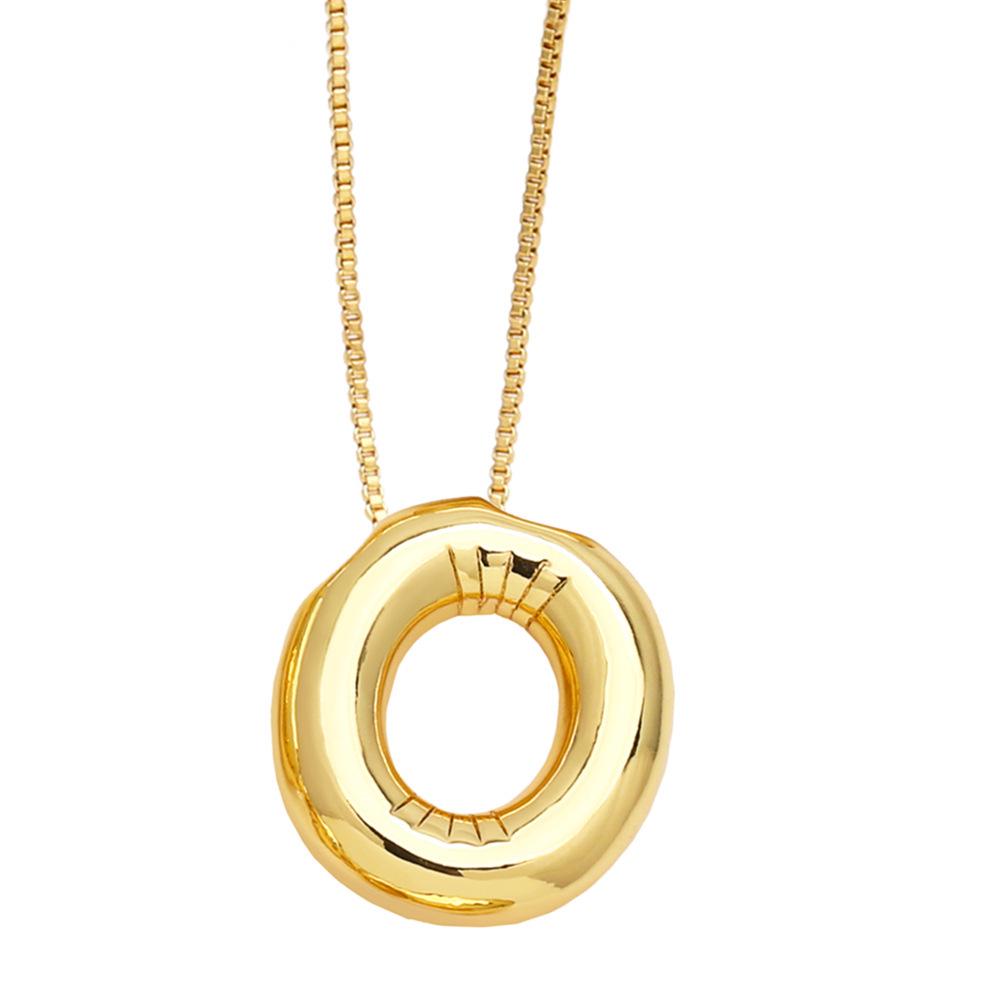 18K Gold-Plated Smooth Letter Pendant Necklace - Unique & Versatile Design