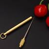 Outdoor Camping Titanium Toothpick Holder Fruit Fork Keychain Tool