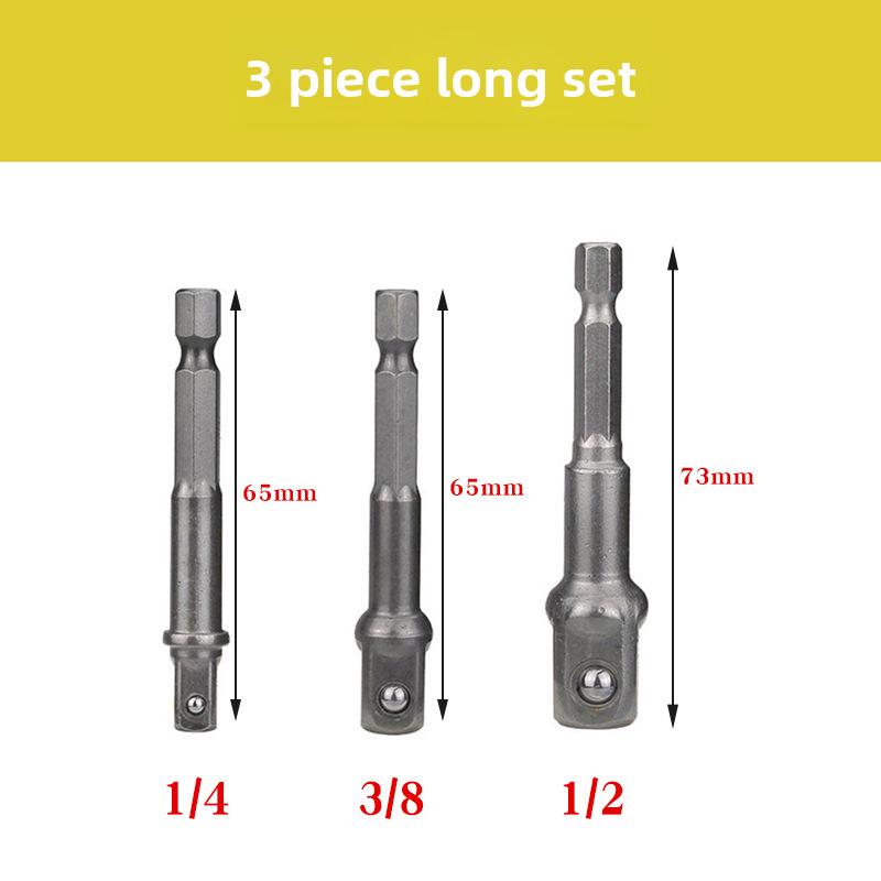 Set convertor priză cu 8 piese: Mâner hexagonal de 1/2, 1/4, 3/8 inch cu conexiune cu bile