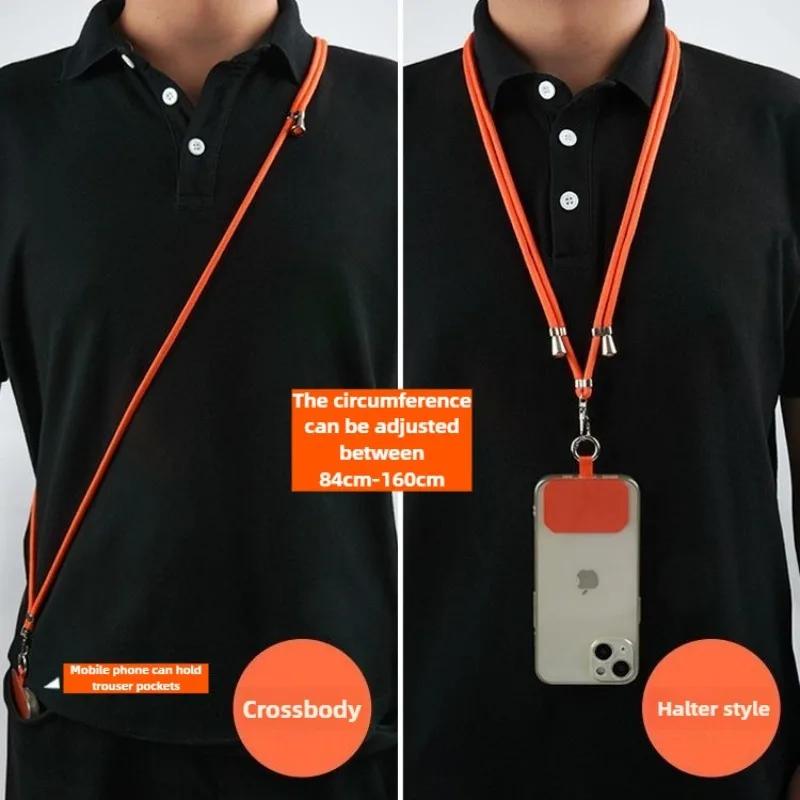 Crossbody Lanyard Necklace Strap Universal Mobile Phone Adjustment Long Hanging Rope with Clip Anti-Lost Lanyard