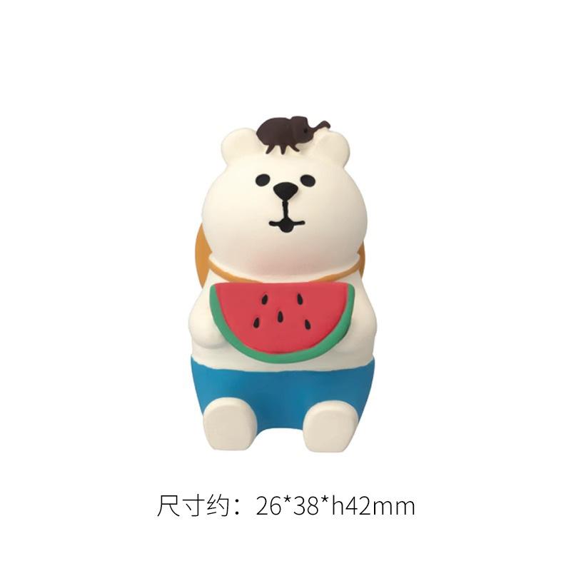 Zakka Summer Day Resin Ornaments watermelon Cat Home Desktop Scenic Decoration Mini Shooting Props Collection Toy for Kids