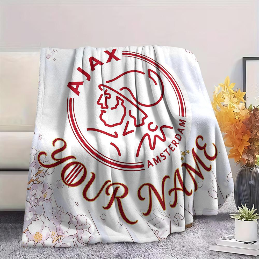 Custom Name Ajax Amsterdam Flannel Blanket, High Quality Comfortable for All Seasons, Home Decor, Warmth and Comfort