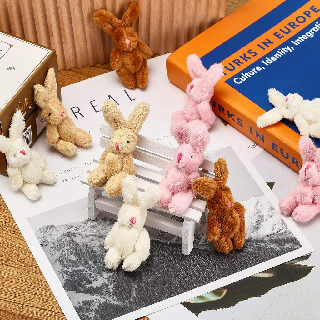 20-100pcs Mini Plush Rabbit Tiny Small Bunny Doll Soft Bunny Stuffed Animal for Easter Birthday Wedding Decorations Party Favors