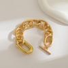 Layered Aluminum Stylish Chain Necklace With Geometric Metal Lock For Women