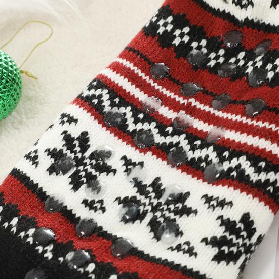 Ultra-thick Cashmere Slipper Socks Winter Warm Fuzzy Home Socks with Non-Slip Silicone Grips for Women Men