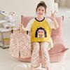 2026 Cotton Pajama Set Girls Short Sleeve Thin Sleepwear Sweet Cartoon Print Kids Home Outfit