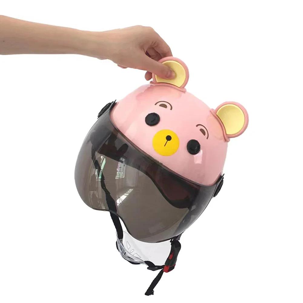 2Pcs Motorcycle Helmet Decoration Cute Bear Ears Stickers Decor Electric Bike Cute Multicolor Motorcycle Helmets Accessories