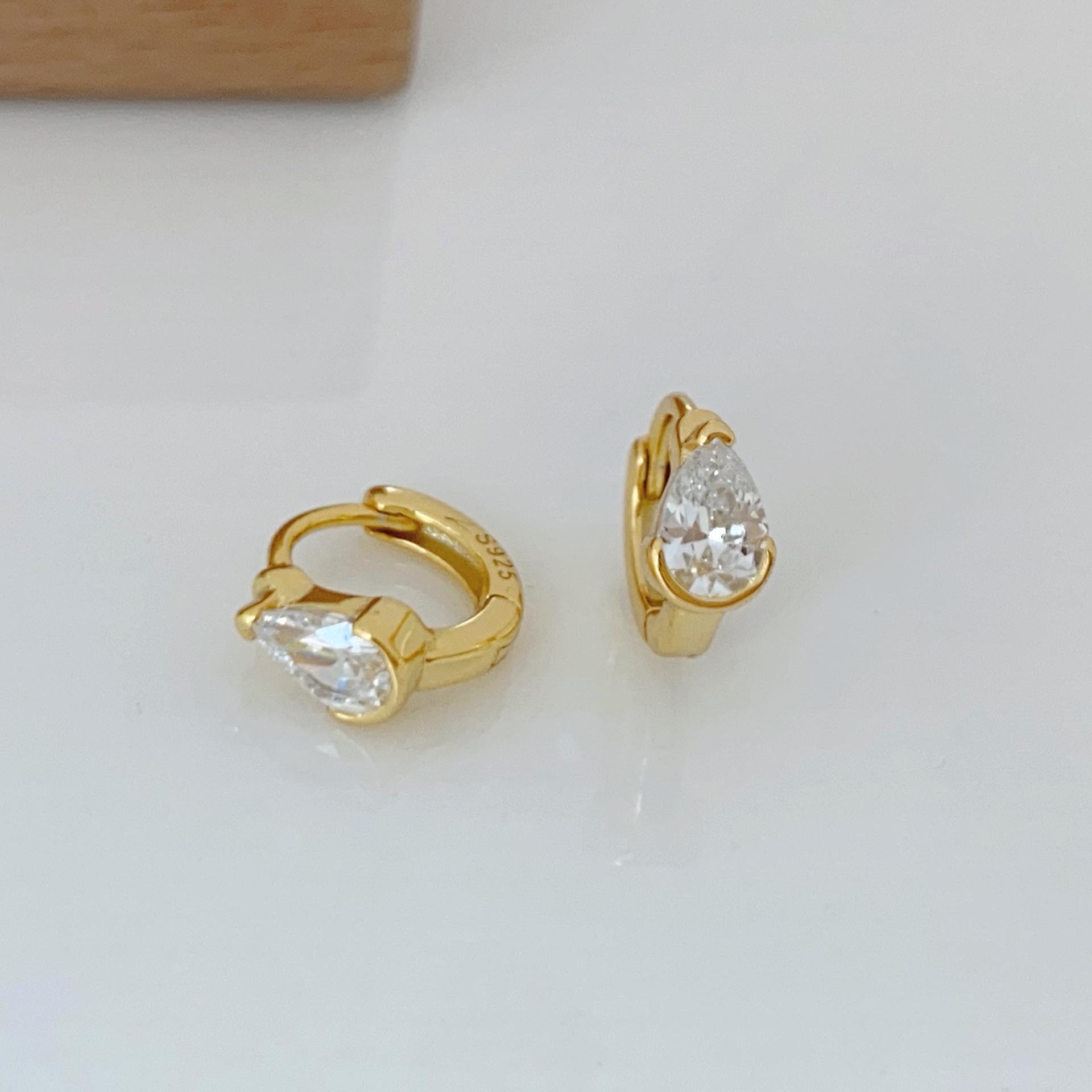 Teardrop Water Drop S925 Sterling Silver Ear Cuff & Hoops S925 Silver