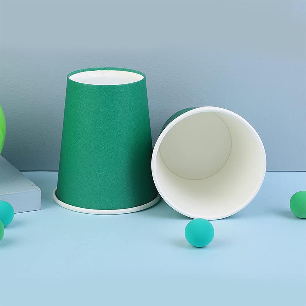 20 Stück 9 oz Einweg-Pappbecher Kaffeetassen für Partydekorationsbedarf Picknick Reise Rot Grün Schwarz