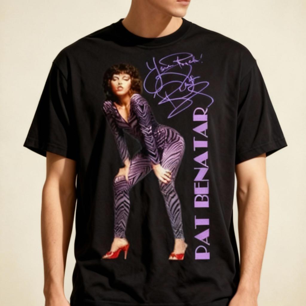 NWT Pat Benatar Signature Collection Cotton Unisex Black T-shirt S-5XL XL