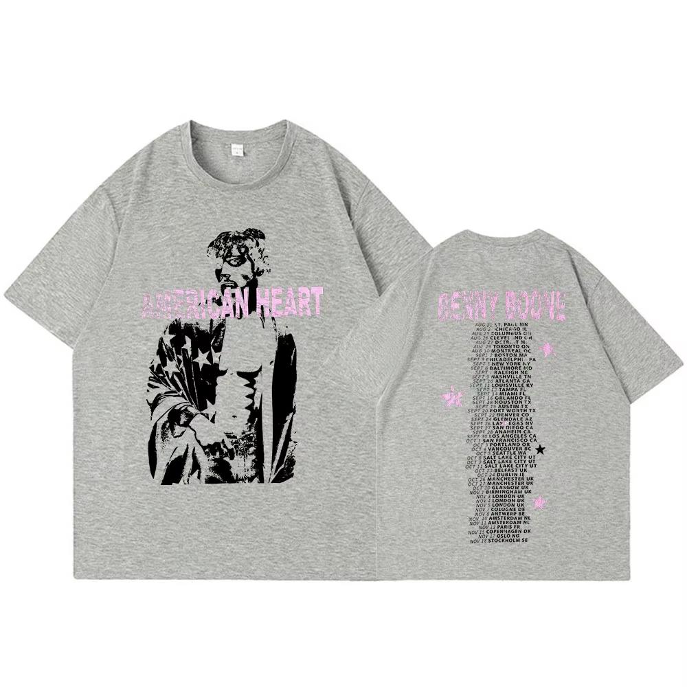 Benson Boone American Heart World Tour 2025 Merch T Shirts Men's Women Clothing Fashion Cotton Short Sleeves T-shirts Streetwear