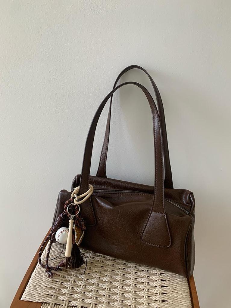 2024 Autumn/Winter Women's Retro Korean Underarm Baguette Handbag
