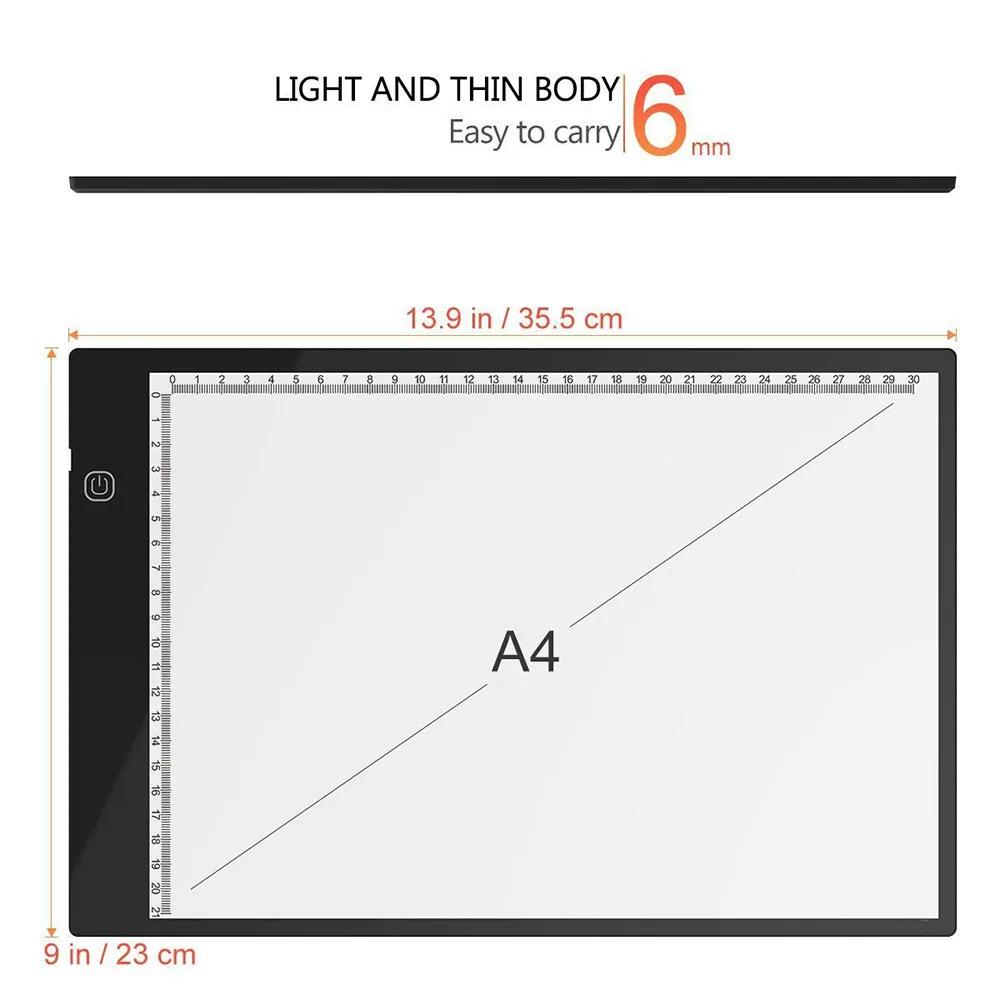 New A4 Ultra-thin Portable LED Light Box Tracer USB Power LED Artcraft Tracing Light Pad Light Box For Artists,Drawing Sketching