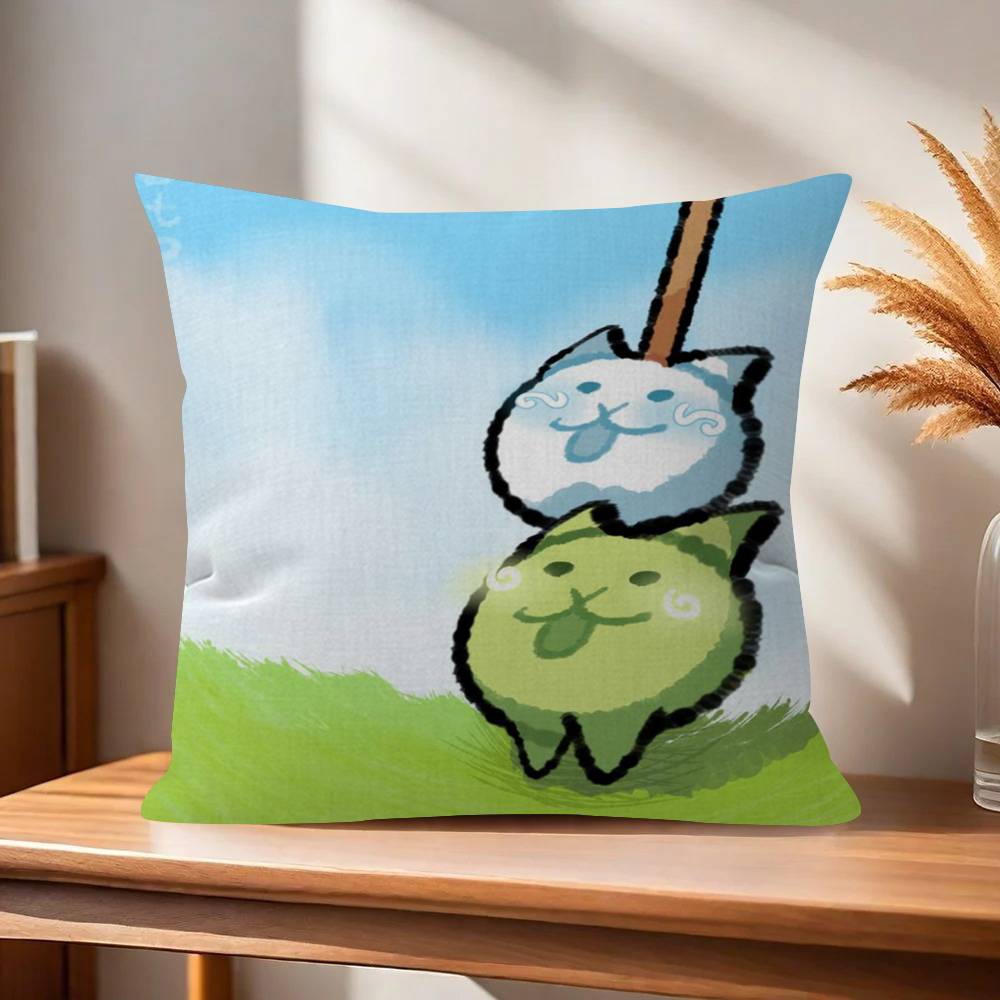 Game BBattle Cats Anime  Cushion Cover Inches Farmhouse Decor Home Throw Pillow Covers for Couch Decorations