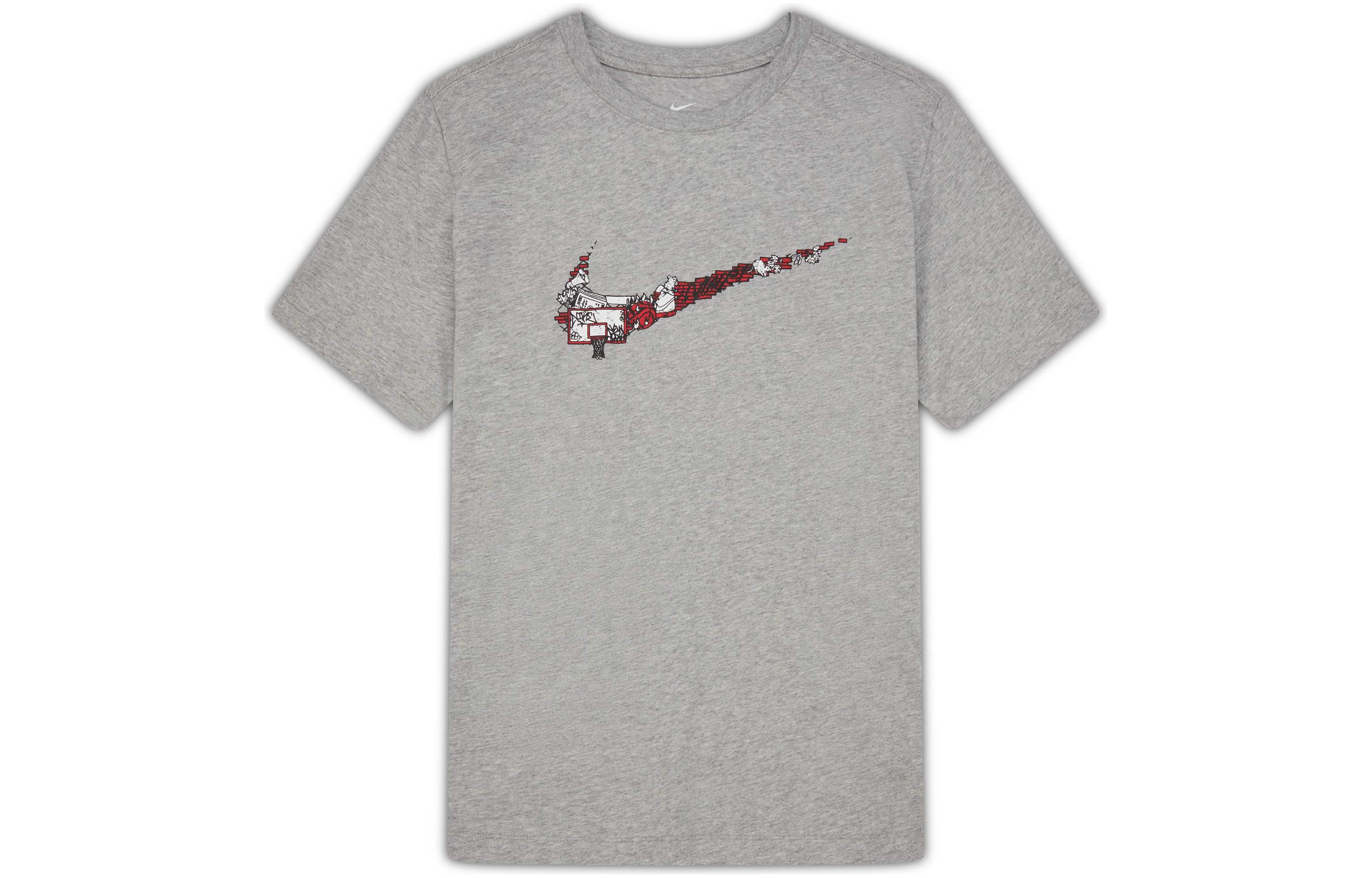 Nike T Shirts Men s Dark Gray Crew Neck Moderate Straight Fit DR1288-063 XL