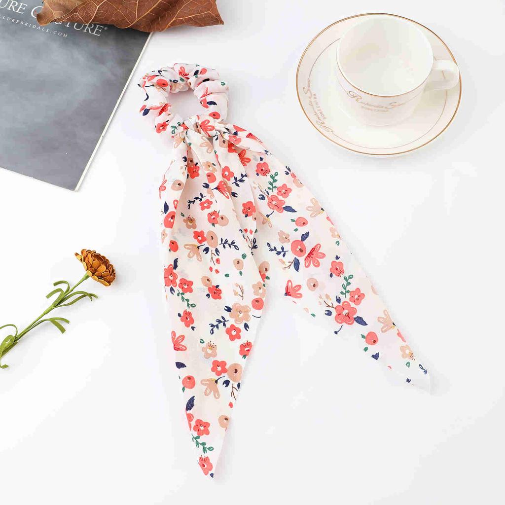 Fashion Dots Scrunchies Long Rope Korean Ties For Women Ponytail Scarf Sweet Elastic Band Hair Accessories