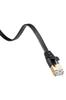 SANWA SUPPLY LAN Cable CAT7 Flat with RJ45 Gigabit Ethernet (10m) Anti-Slip Tabs, Connector, 10Gbps/600MHz Cable, Black, KB-FLU7-10BK