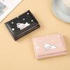 Cute Buckle Folding Wallet for Women Cartoon PU Leather Bank Card Holder Short Purse Birthday Gift for Girls Billfold