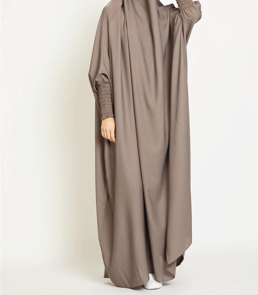 Women's Solid Color Abaya Dress - Middle Eastern & Southeast Asian Style