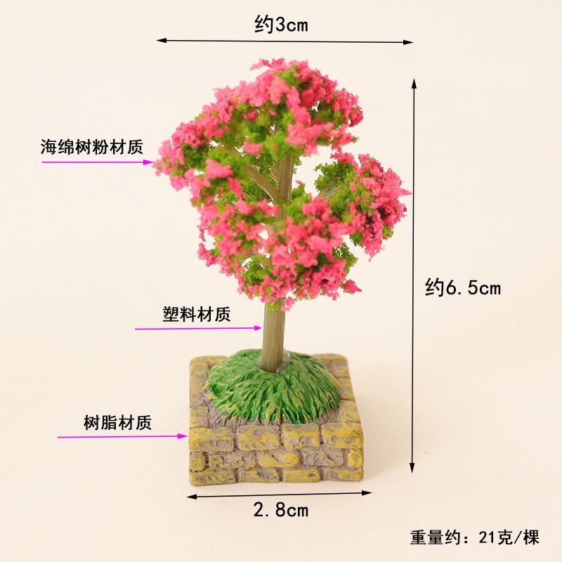 Doll House Mini Garden Simulation Cherry Blossom Willow Tree Landscaping Plant Ornaments Micro Landscape Sand Table Scene Prop Model