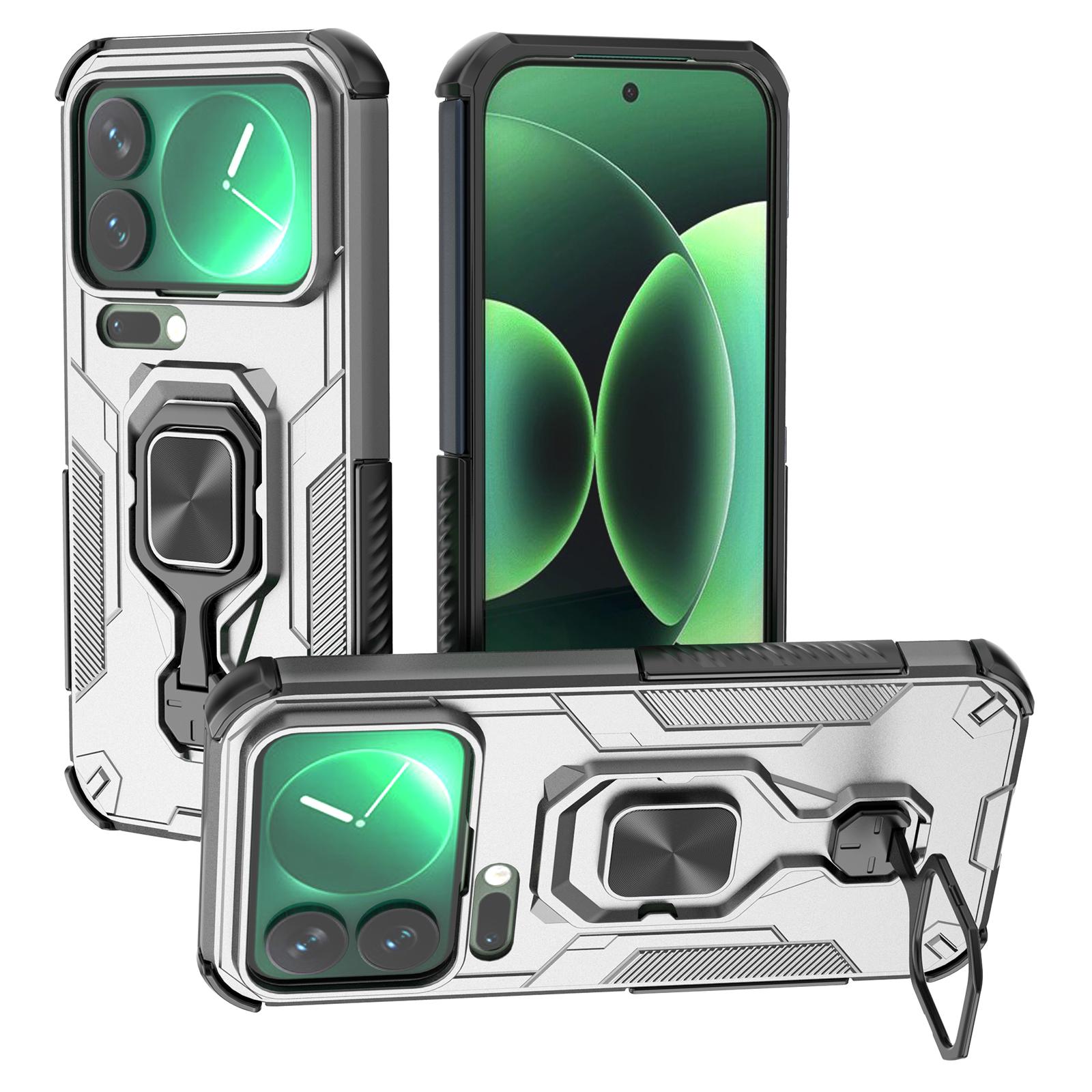 

For Xiaomi 17 Pro Case Rotatable Ring Kickstand PC + TPU Shockproof Phone Cover