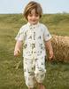 Spring Summer Organic Cotton Kids Clothes Set Cute Printed Short Sleeve Tshirt + Pant Baby Suits