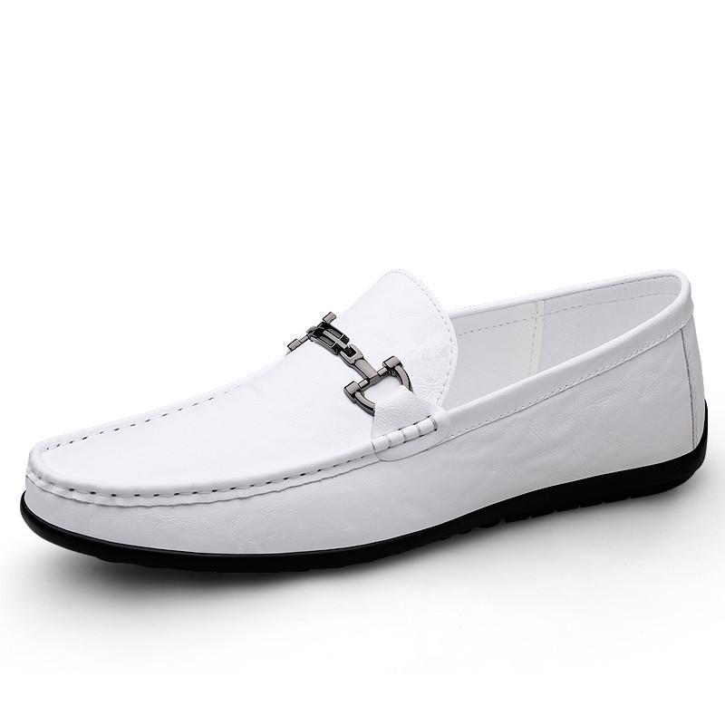 Leather Shoes Men's New British Business Casual Shoes Breathable Soft Bottom Cover Feet Lazy One Pedal Doudou Shoes Large Size
