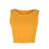 Sommer Damen Kontrastnähte Tanktop Camisole Weste Mode Rundhals Nabel Freizügig Slim T-Shirt Ärmellos Crop Tops Y2k
