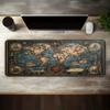VIKAMA Vintage World Map Gaming Mouse Pad with Sailboats And Nautical Elements, Non-Slip Washable Rubber Base, Spacious Desk Mat