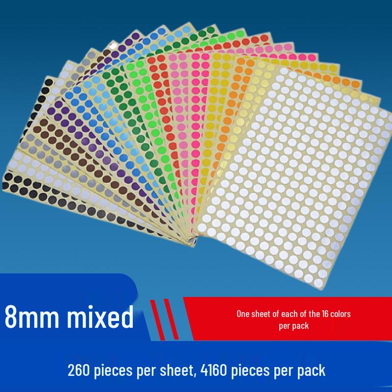 Mixed Color Round Dot Sticker Labels - Available in 10, 16, and 20 Vibrant Colors