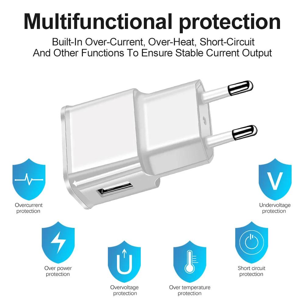 5V Wall Fast Charging Head for Xiaomi EU Plug 1000mA Portable Charger Adapter Travel 2000mA For iPhone 14 13 Pro iPad