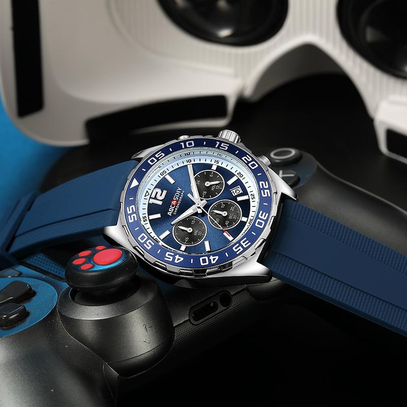 Mode Datum Quarz Herrenuhren Luxus Herrenuhr Chronograph Sport Herren Armbanduhr Relogio Masculino