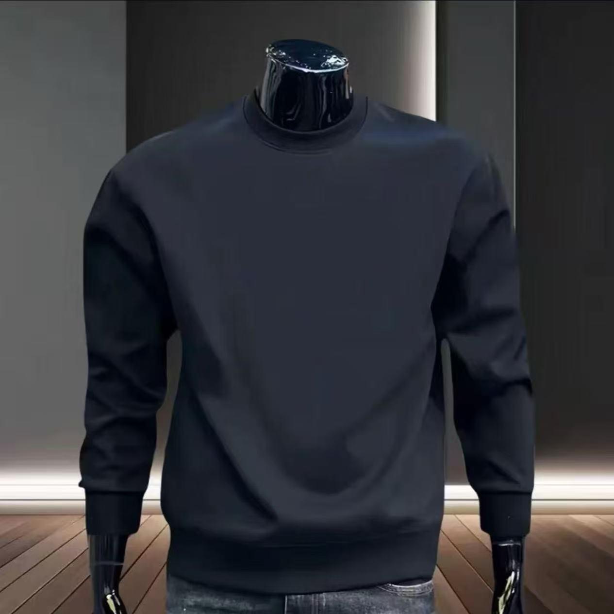 Men s Autumn/Winter Loose Fit Round Neck Sweatshirt - Trendy Long Sleeve, Thickened Plus Velvet 3XL